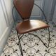 4 chaises de salle à manger en cuir marron Arrben
