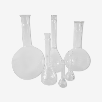 Lot 6 vials glassware chemistry Pyrex Schott Sovirel