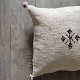 Coussin marocain blanc en coton