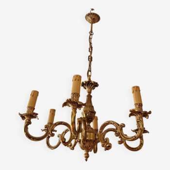 Vintage brass-plated bronze chandelier