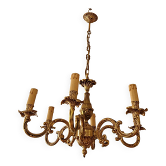 Vintage brass-plated bronze chandelier