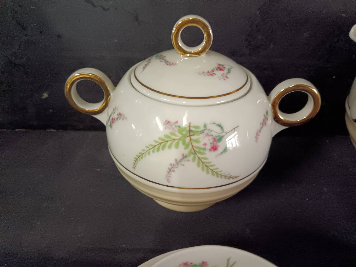 Porcelain coffee service from Limoges, Charles Ahrenfeldt manufacture.