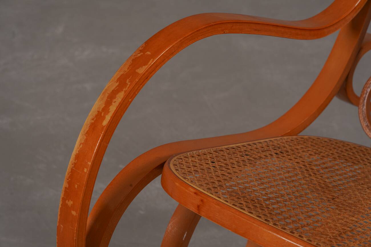 Vintage bentwood rocking chair by Luigi Crassevig, Italy 1970s