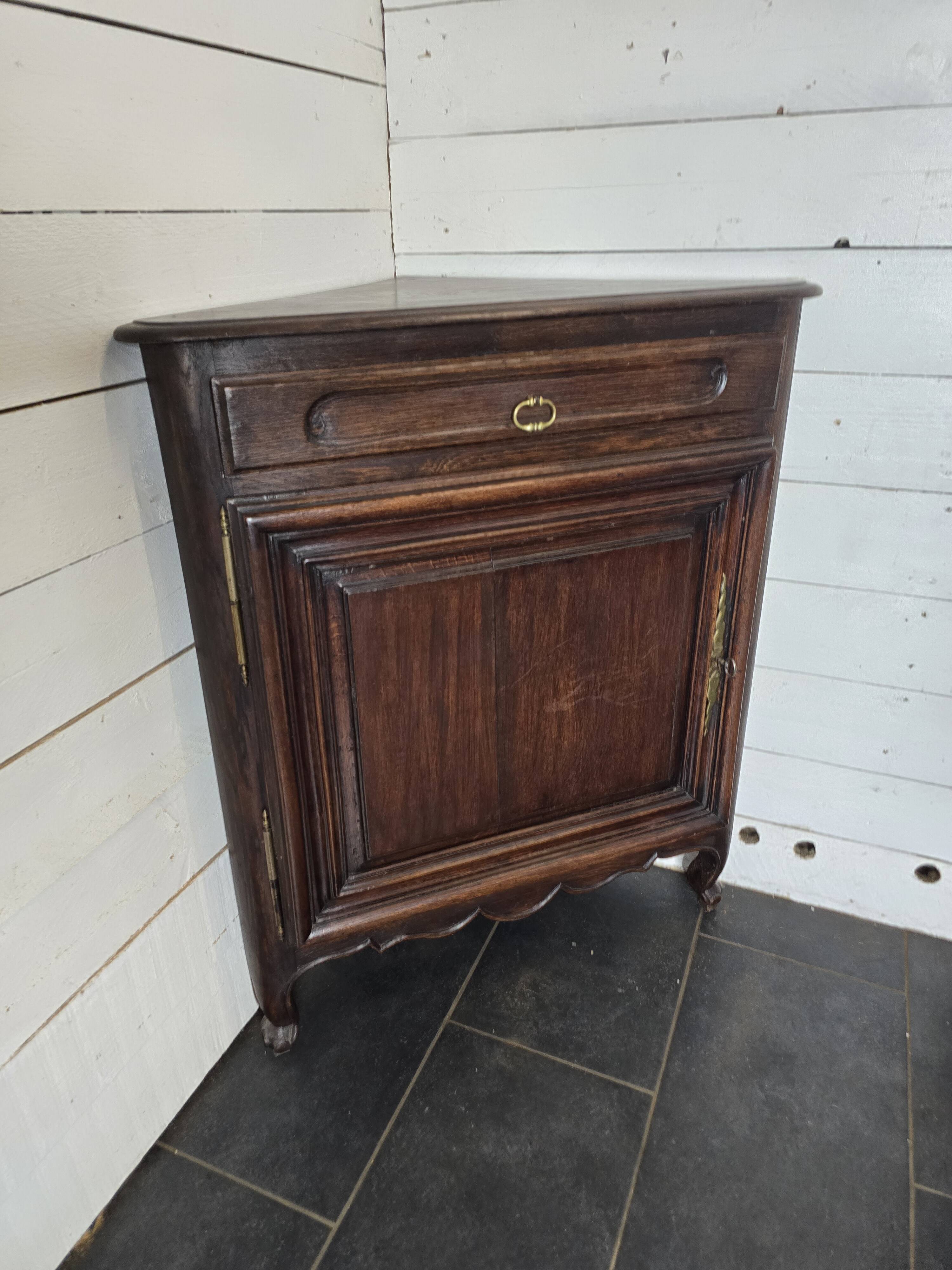 Pair of oak corner cabinets