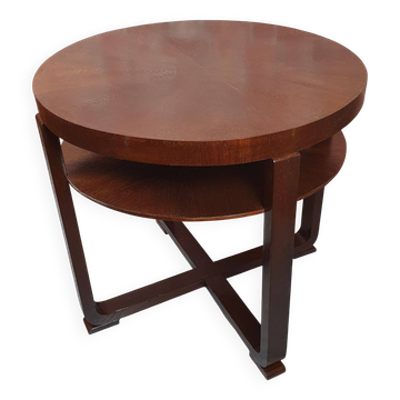 Table Art Déco en chêne rénovée, Pologne années 1930