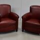 Pair of Small Club Armchairs in Sheepskin - Reproduction