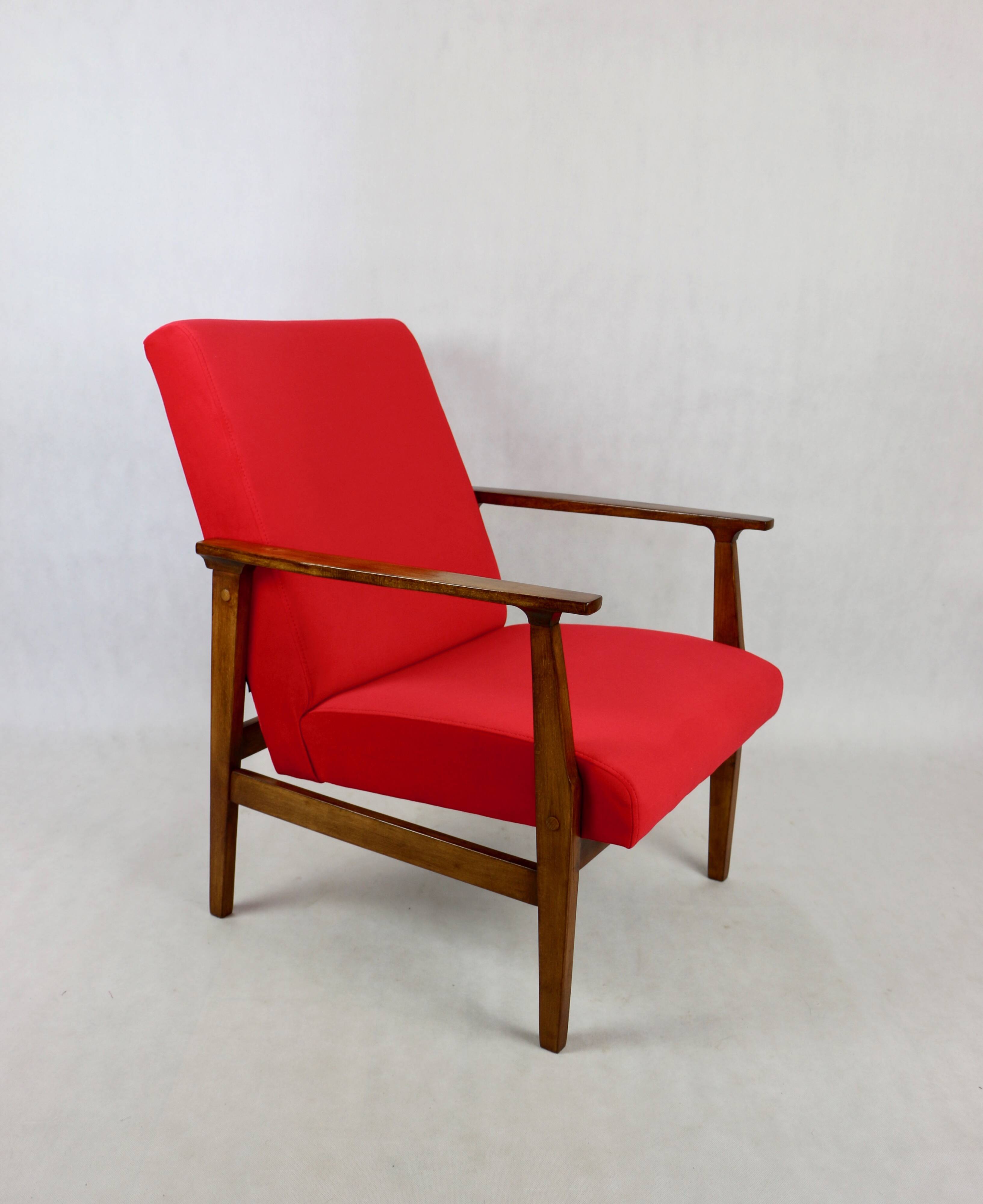 Chaise longue vintage en velours rouge, années 1970