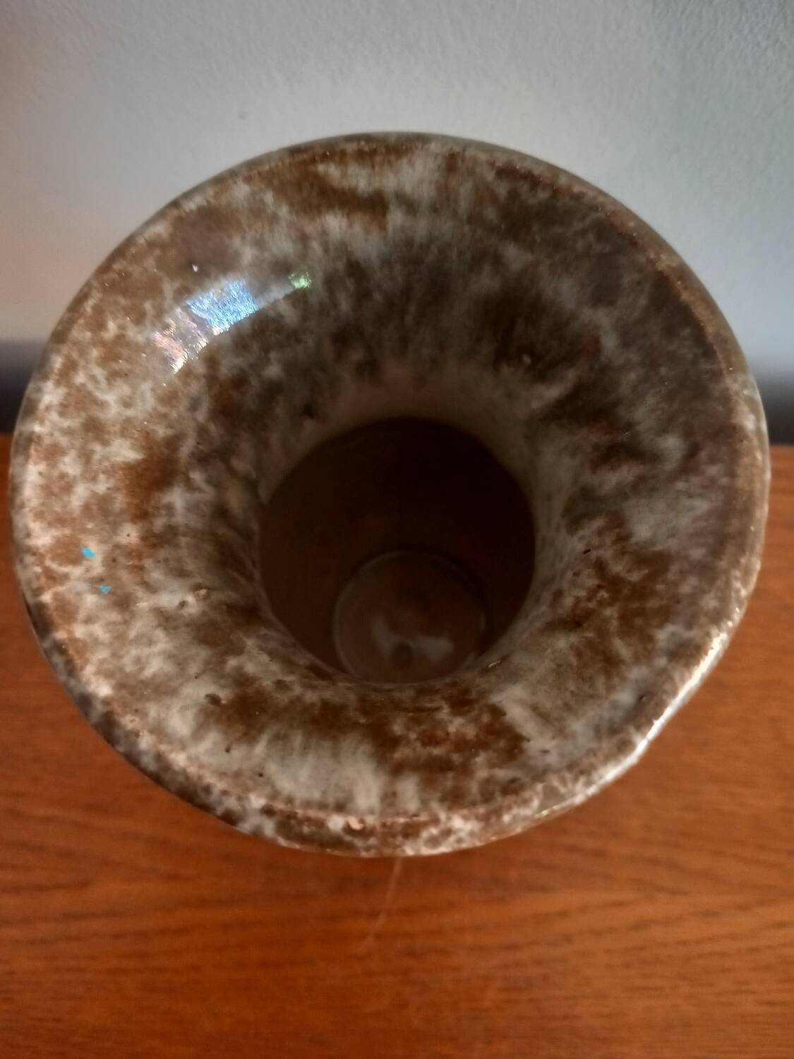 Vintage Artisanal Vase in Speckled Ceramic – Handmade (H 14cm)