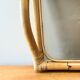Large vintage tray in bamboo and smoked glass