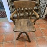 American oak office armchair