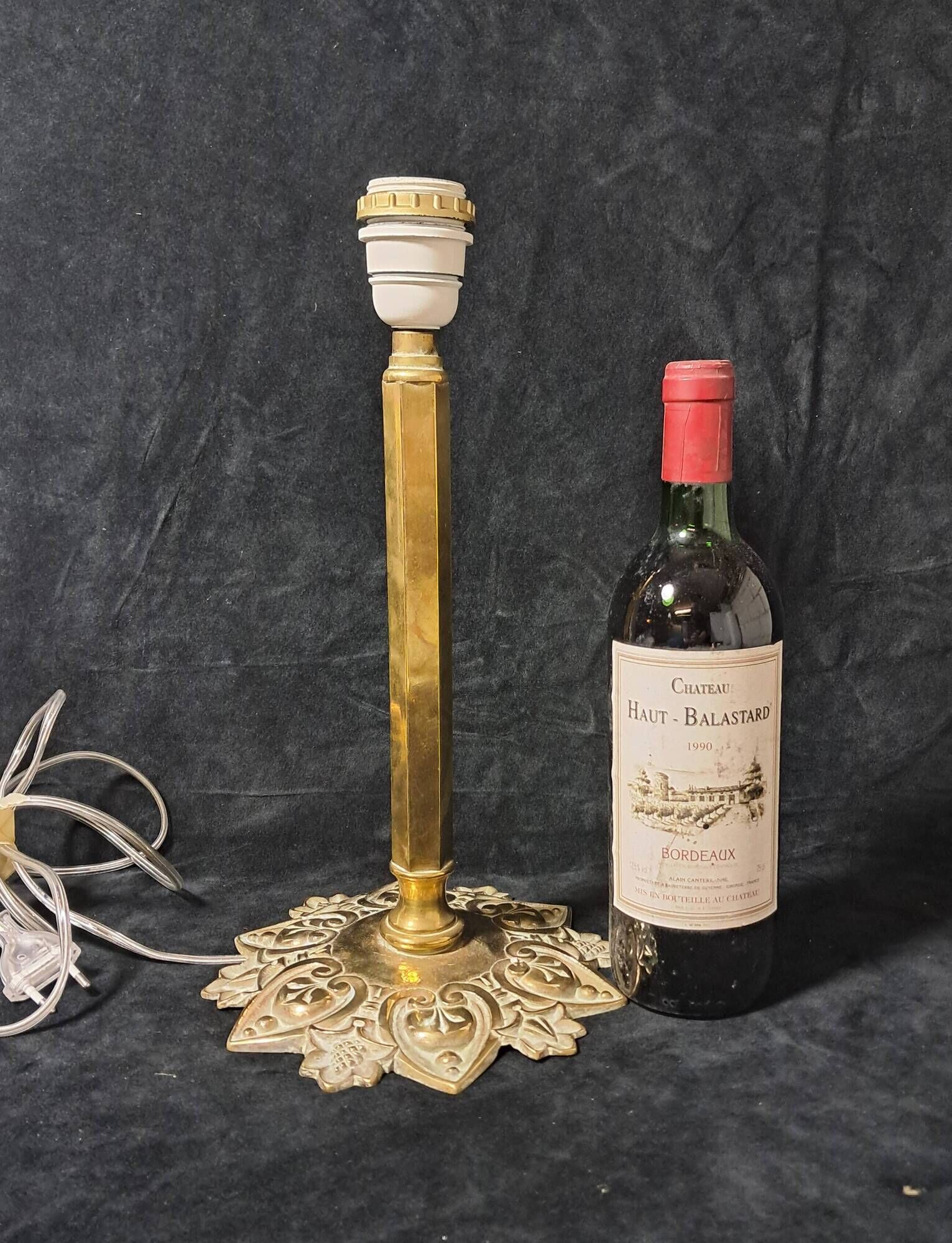 Art Nouveau Style Brass Lamp Base