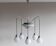 Italian brass enamelled grey chandelier with frosted glass pendants, circa 1960.