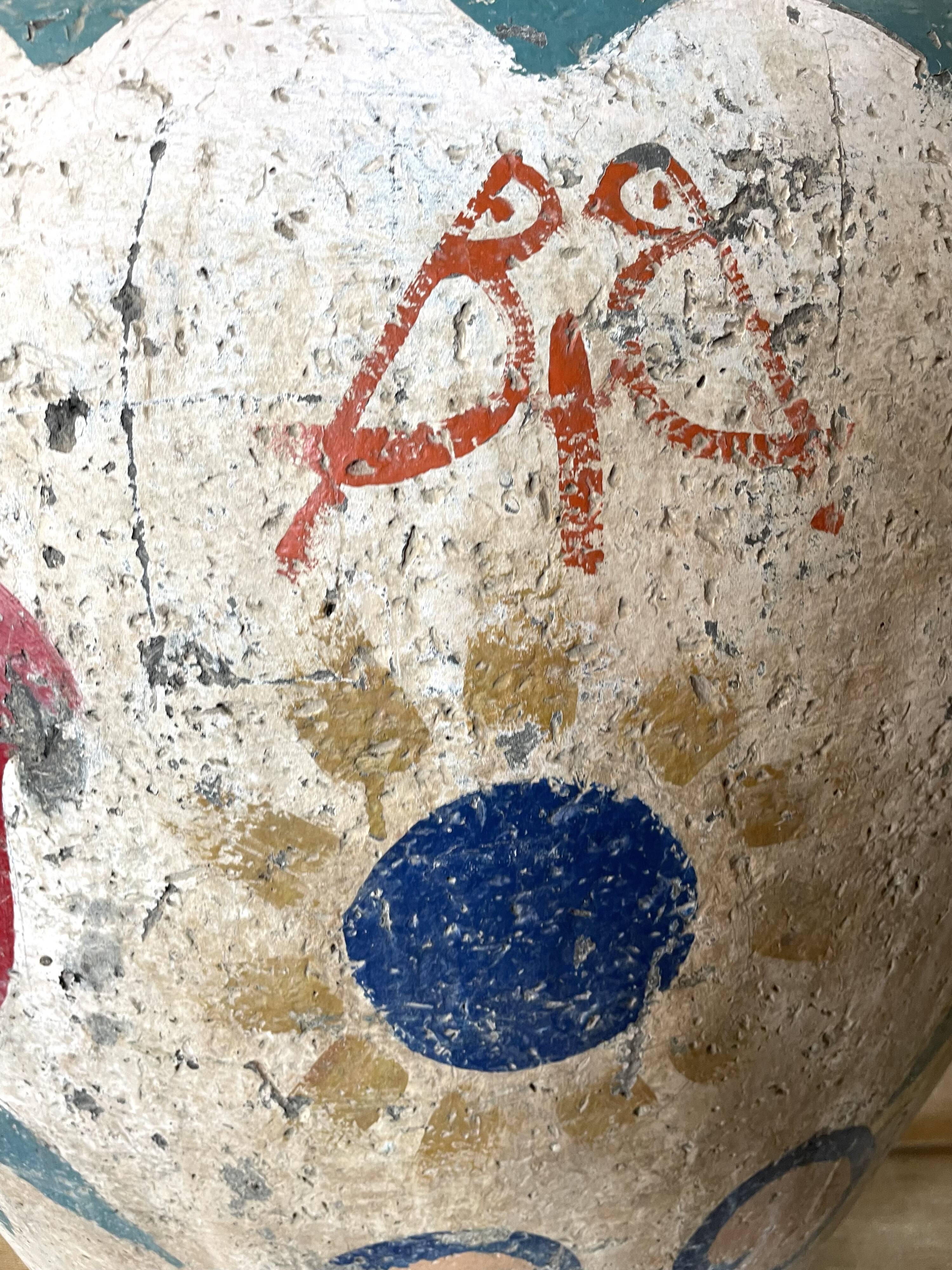 Polychrome decorated terracotta jar