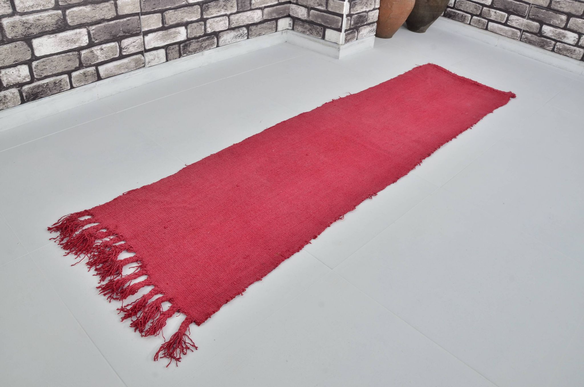 Tapis de couloir Kilim Hmep vintage rouge sku 3061