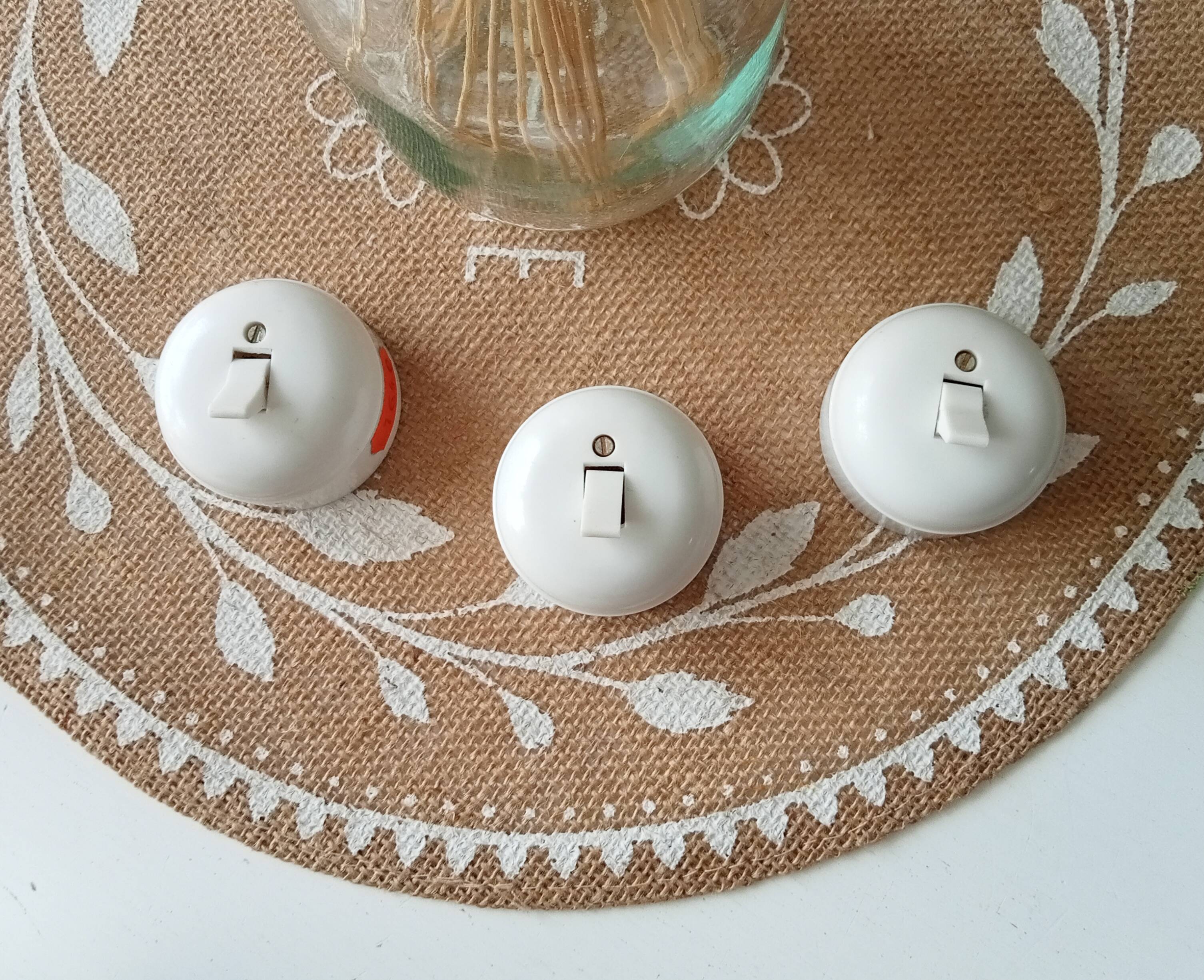 Set of 3 vintage Legrand two-way switches from the 70s/80s