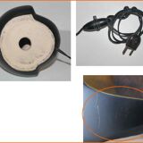 Cracked ceramic and gold lamp foot (signed DA)