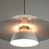Vintage Danish White Pendant Lamp, 80s