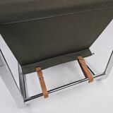 Set of 2 Italian chairs in chrome frame and completely reupholstered