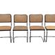 Ensemble de 4 chaises Cesca B32 conçues par Marcel Breuer, cadre marron foncé.