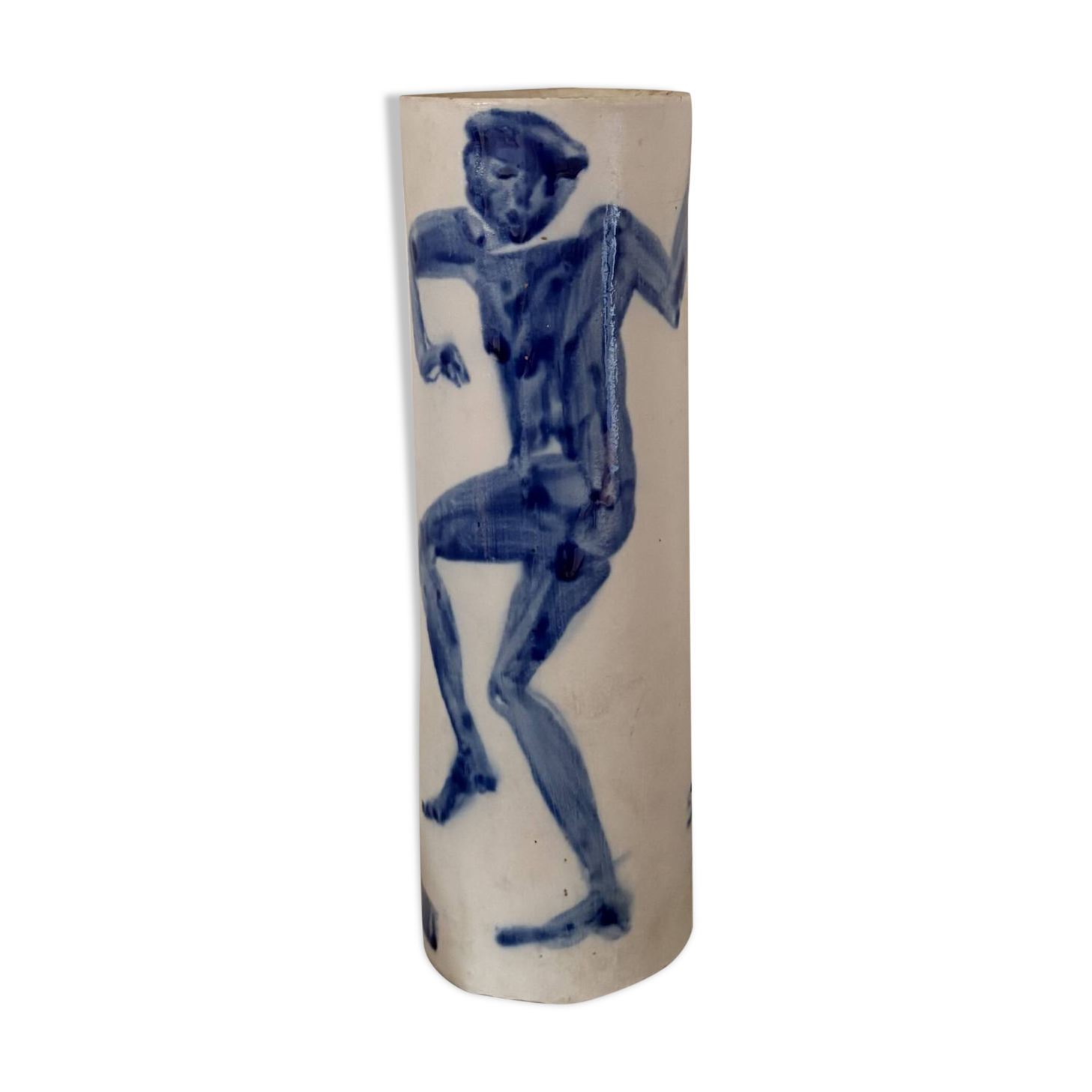 Ceramic vase signed Silvia Radu – dancer decoration, 1985