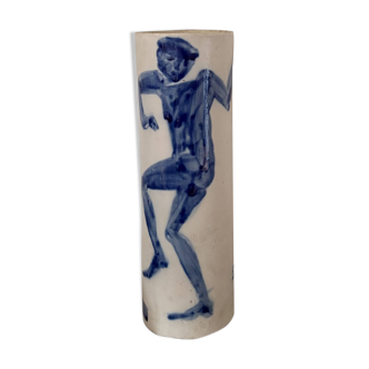 Ceramic vase signed Silvia Radu – dancer decoration, 1985