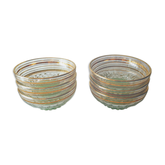 Lot 6 dessert cups in vintage glass