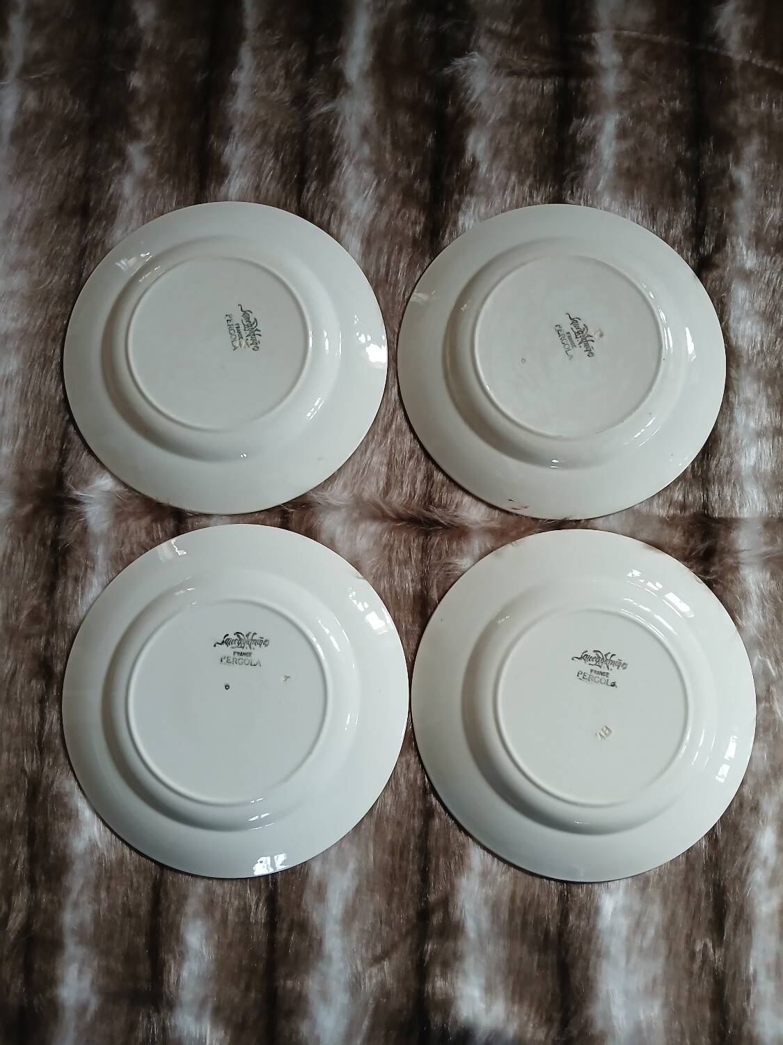 4 antique flat plates from Sarreguemines