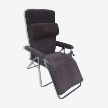 Fauteuil transat Lafuma vintage velours