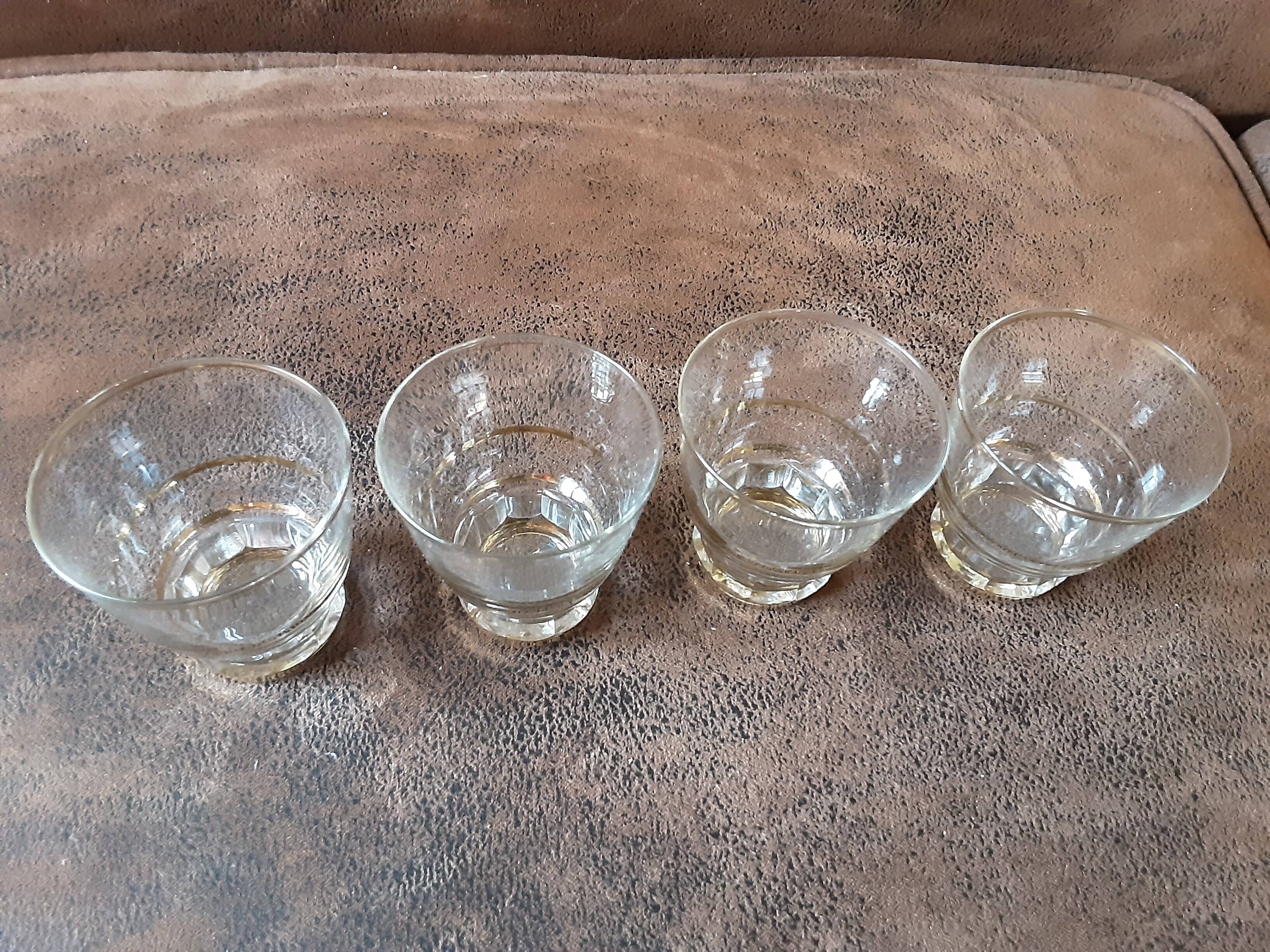 Set of 4 crystal digestive glasses