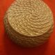 Round woven bamboo box with lid