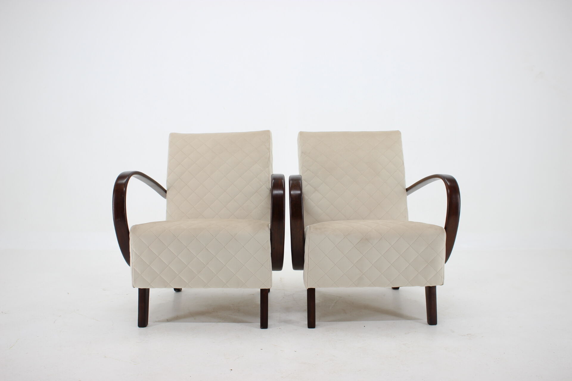 1950s Jindrich Halabala Set of Two Armchairs, Czechoslovakia
