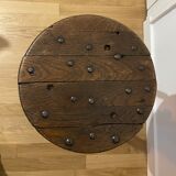 Old industrial stool in wood and metal