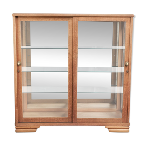 Vitrine antique en chêne - verre