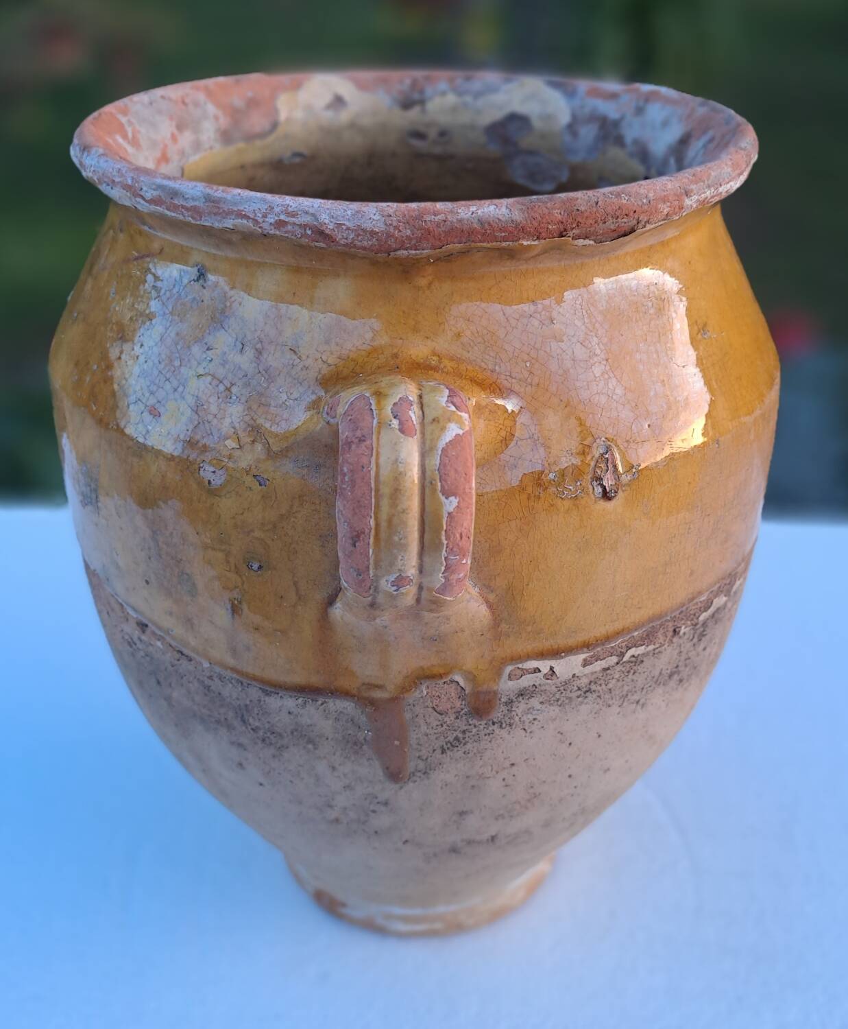 Pot à graisse vernissé jaune XIX ème Sud-ouest