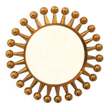 Jack Wall Round Mirror by Jonathan Adler, Polished Brass, 60cm Starburst