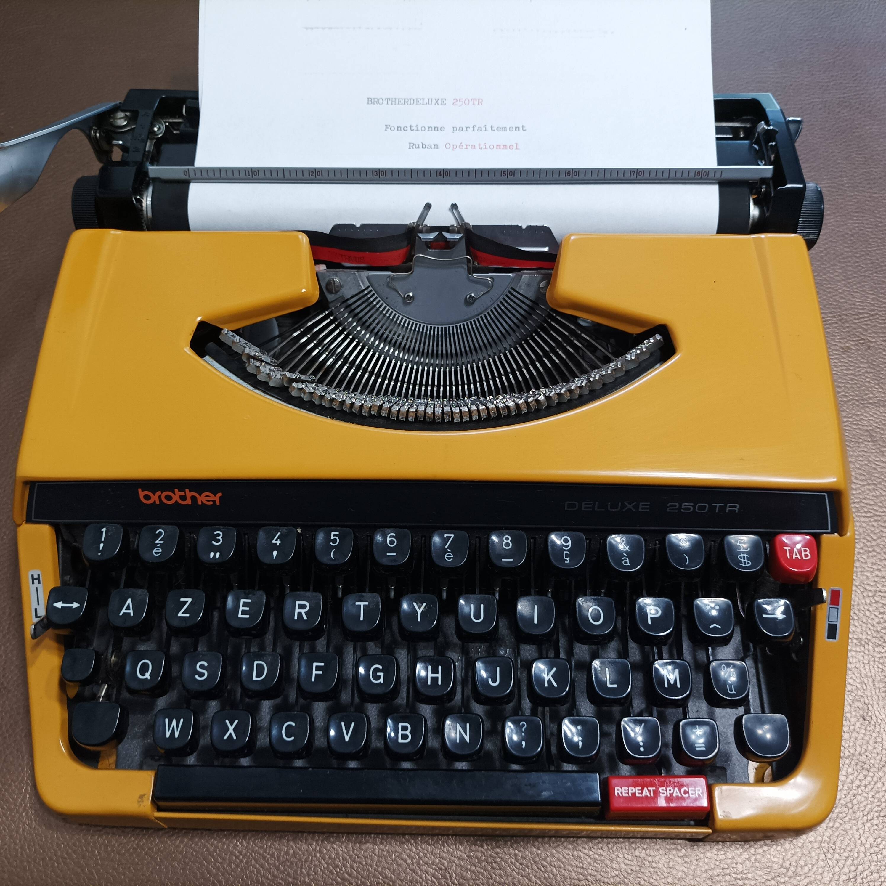 Brother Deluxe 250 TR Mustard Typewriter