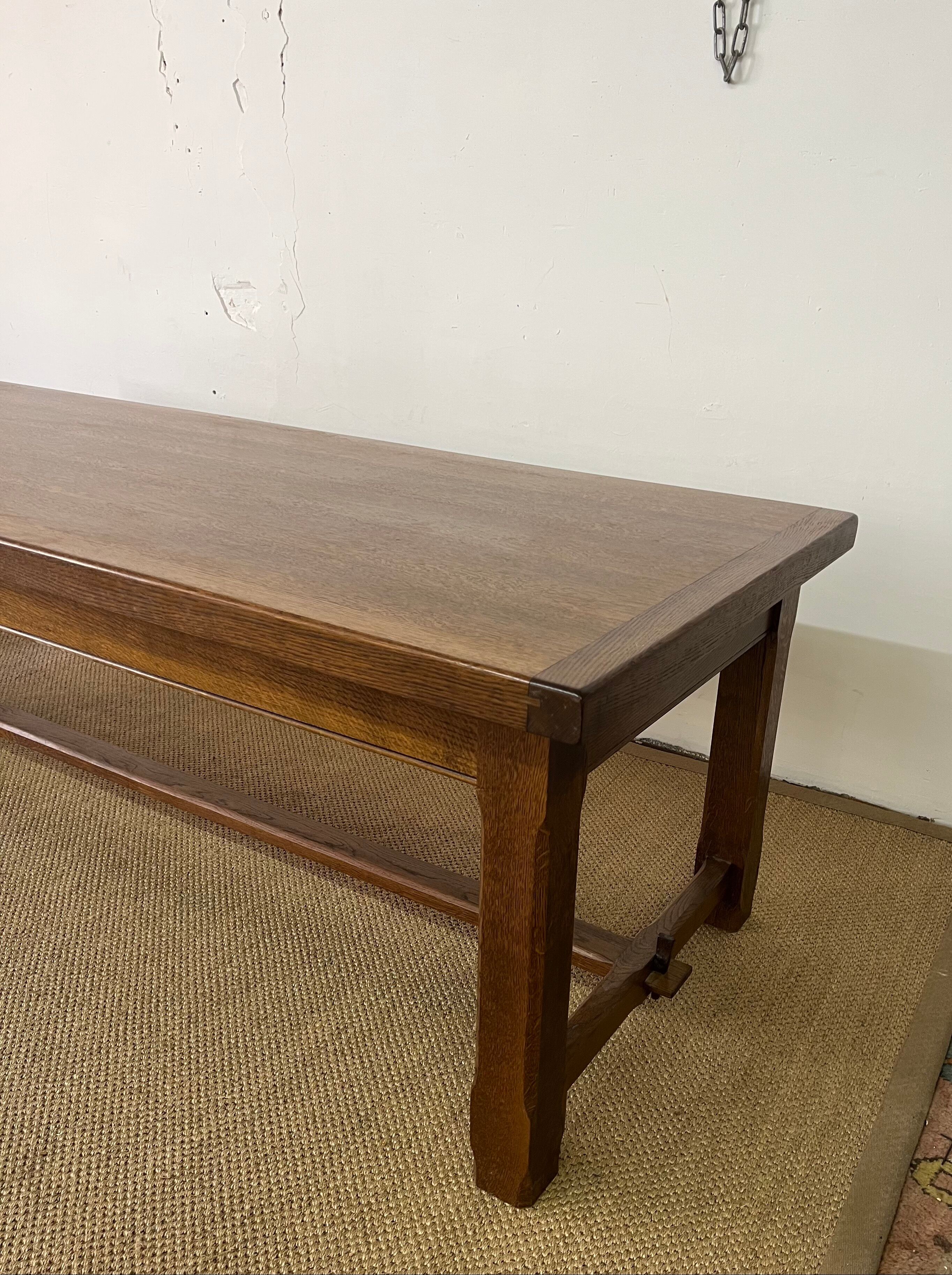 Wooden farmhouse table