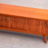 Vintage scandinavian sideboard feet compass walnut 1960