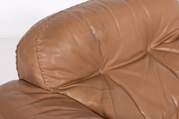 De Sede DS 101 brown leather lounge chairs, 1970's