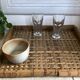 Plateau rotin et bambou  vintage 45X45cm