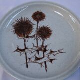 Set of 5 plates in Sarreguemines sandstone pattern Chardons