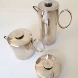 Christofle and lino Sabattini tea and coffee set in silver metal, model "mercury" stamp "coll.