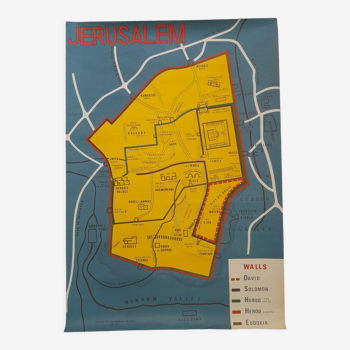 Poster map of the city of Jerusalem 1967