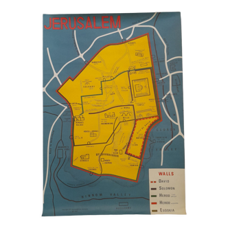 Poster map of the city of Jerusalem 1967