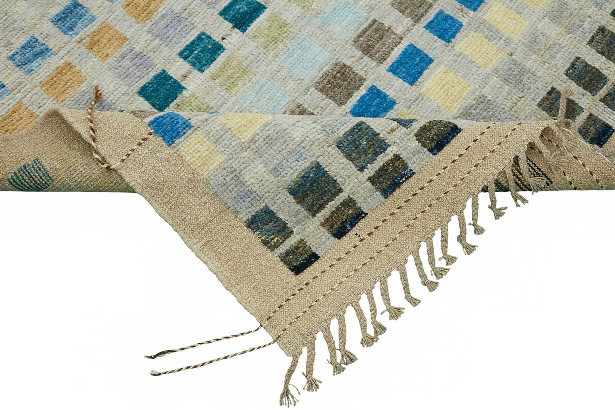 Handwoven Turkish Rustic 211 cm x 305 cm Multicolor Wool Carpet