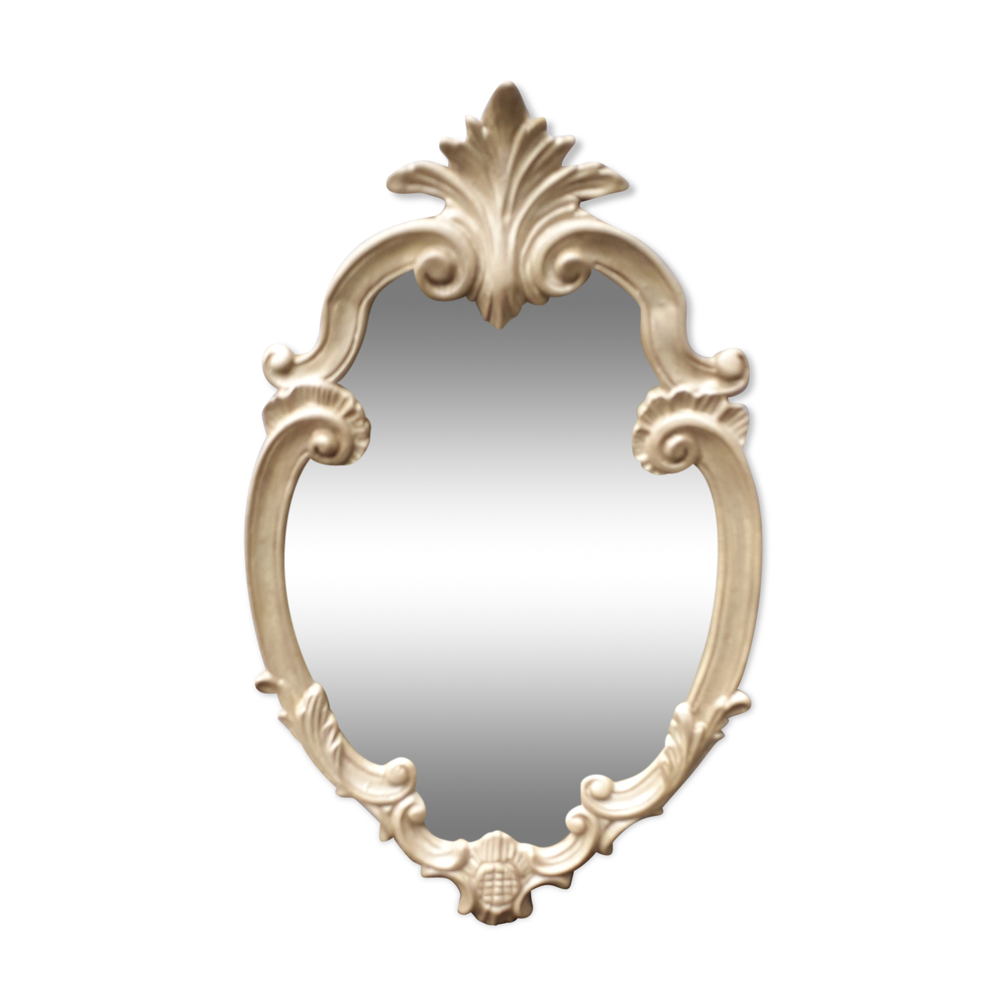 Silver wooden mirror 55 x33 cm