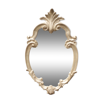 Silver wooden mirror 55 x33 cm