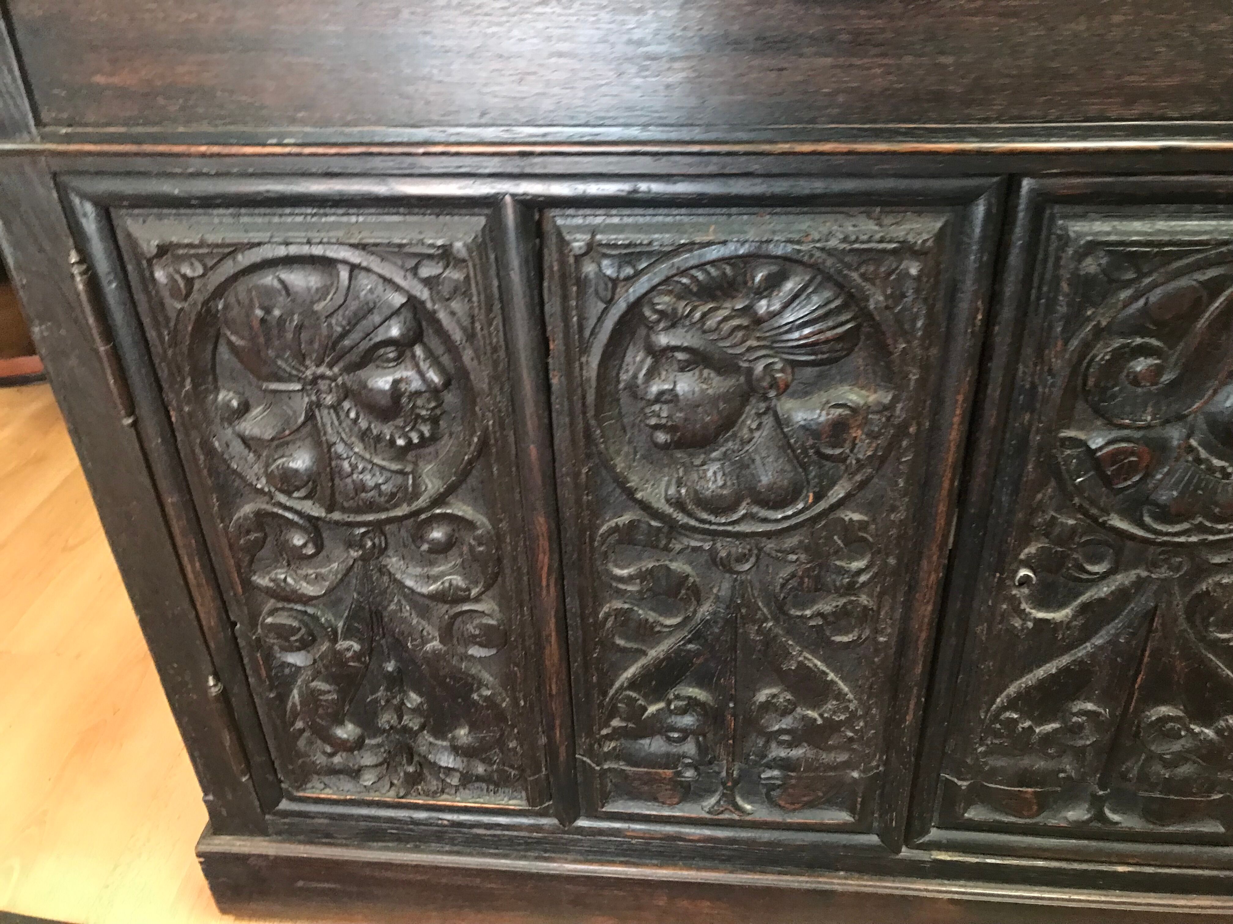 Low gothic style buffet epoque louis xiii