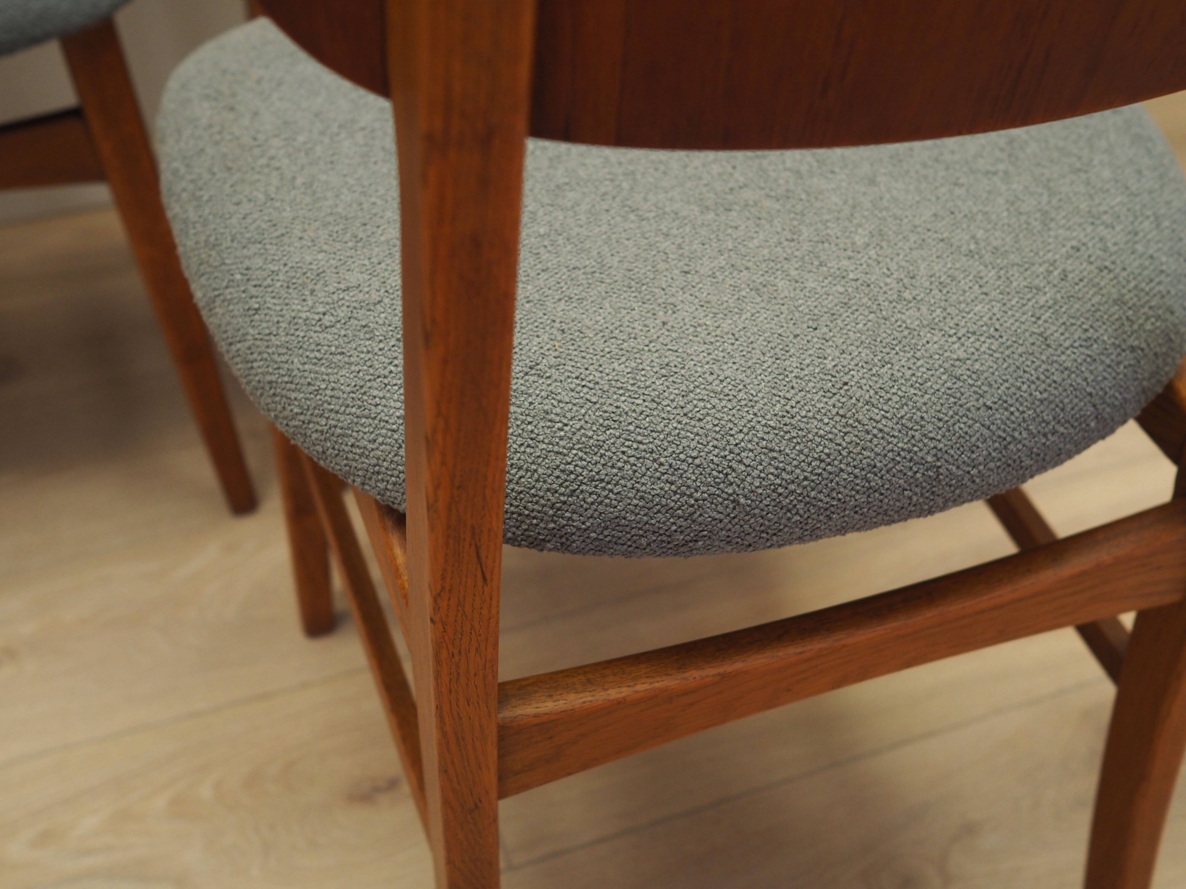 Set of six teak chairs, Danish design, 1970s, production: Denmark