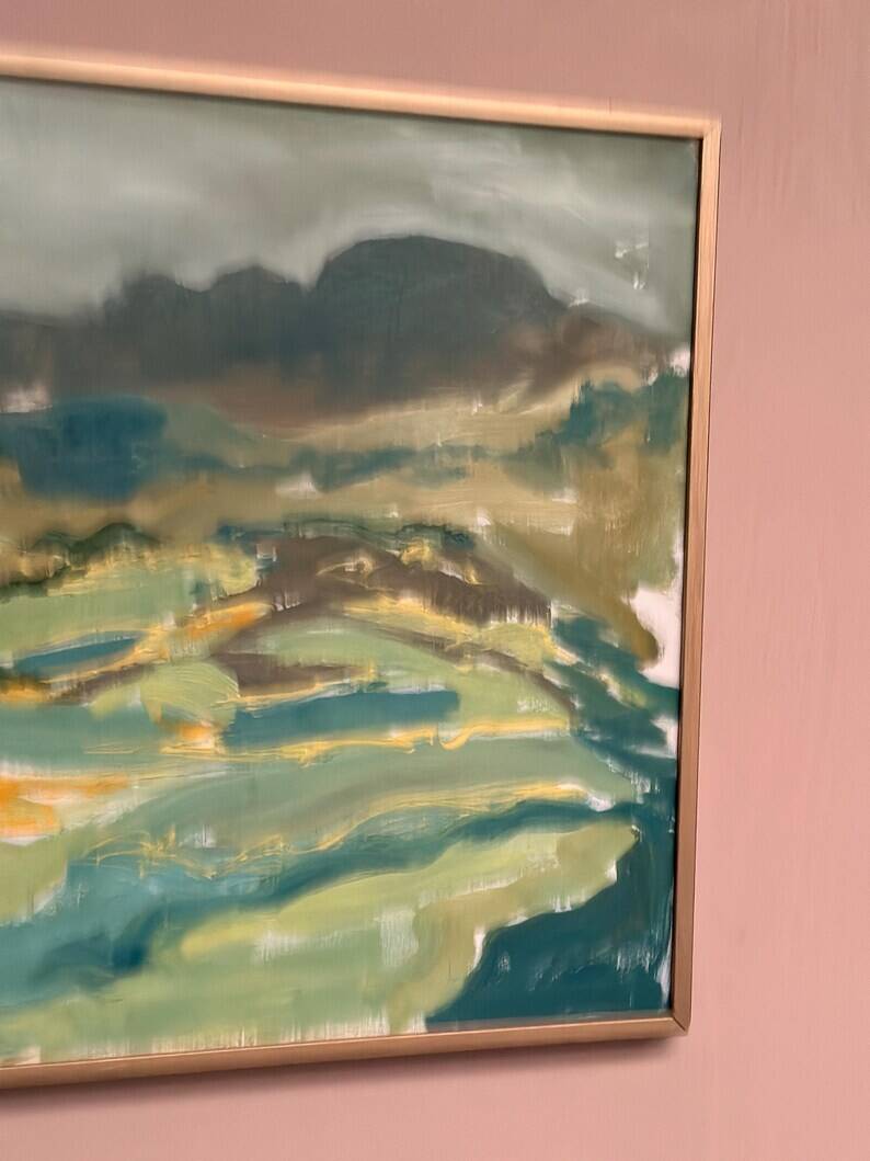Swedish Oil on Panel “Landscape” by Lars Stocks,Framed & Vintage 77 × 57 cm